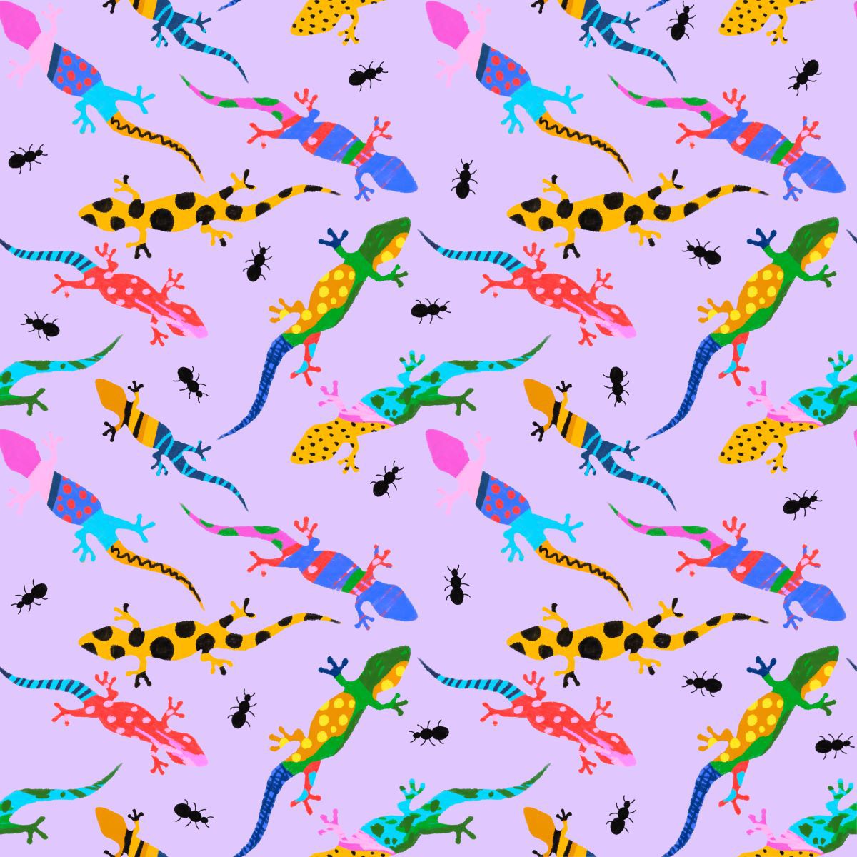 Gecko Invasion (purple) by Deb McNaughton