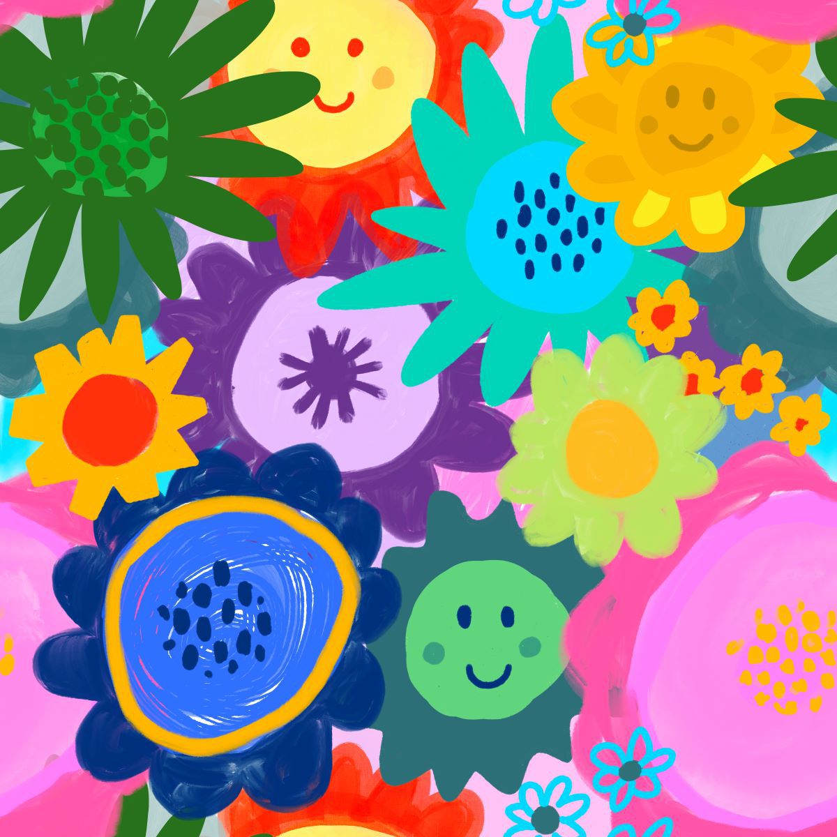 Koko' Picnic Blanket- Happy Flowers